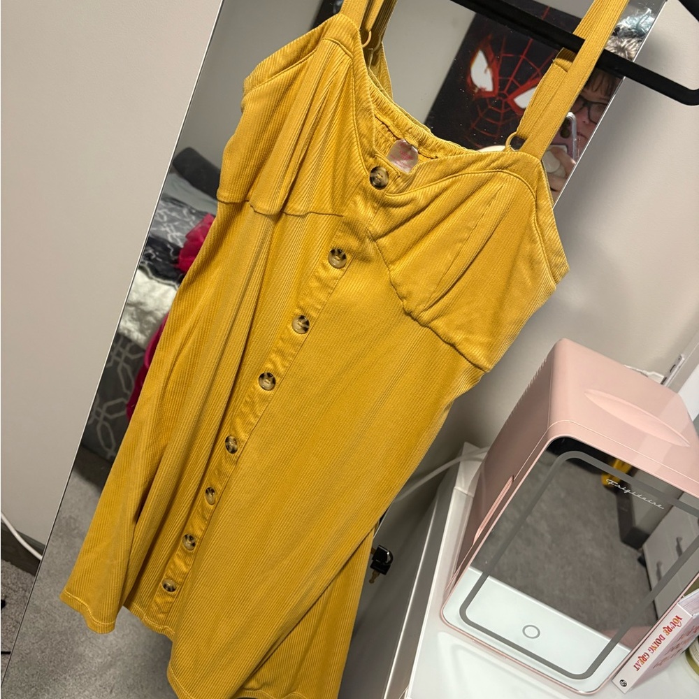 Yellow Button-Down Sun Dress